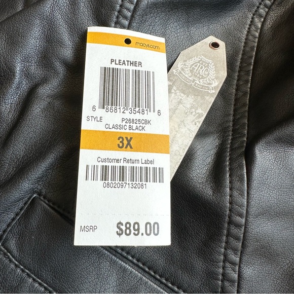 American Rag Women’s Plus Size 3X Black Faux Leather Zip Up Moto Jacket Classic - Picture 14 of 14